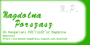 magdolna porszasz business card